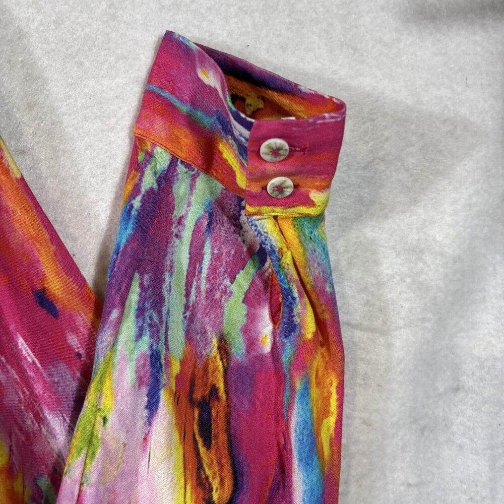 Soft Surroundings Multi Color Full Button Top Shi… - image 5